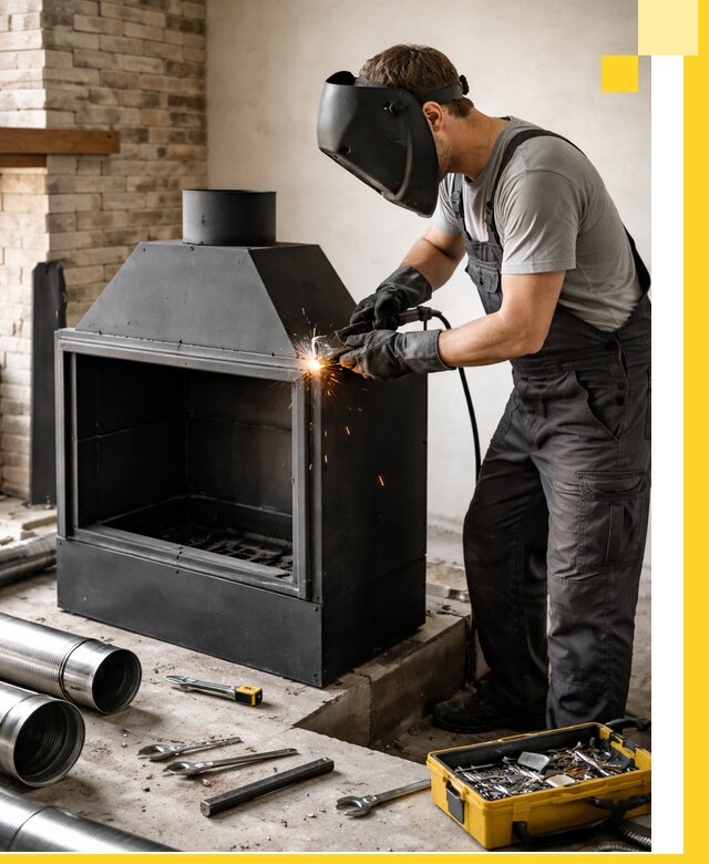 Продажа и установка металлических каминов в Новокуйбышевске под ключ