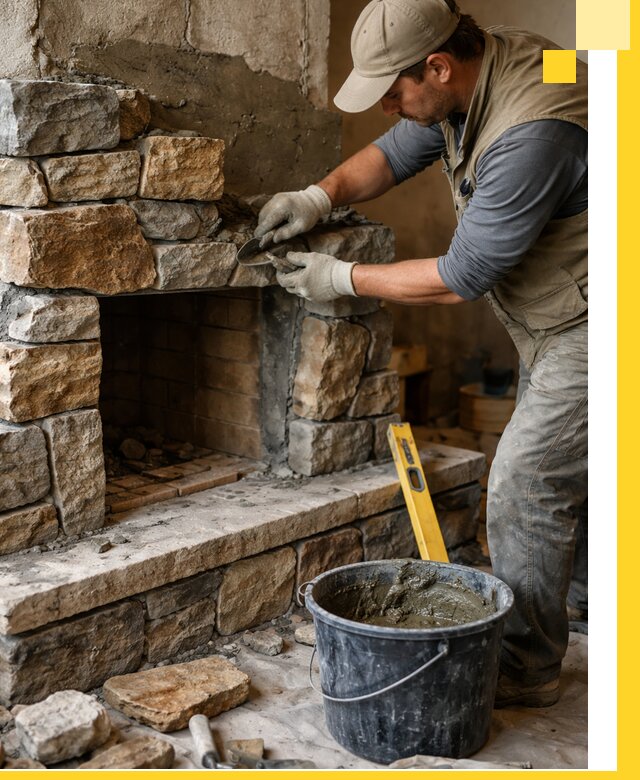 Изготовление и установка каменных каминов под ключ в Новокуйбышевске