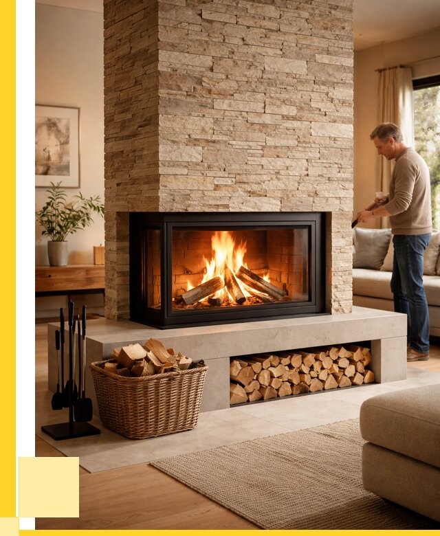 Дровяной камин под ключ в Новокуйбышевске от 204840 р. | ЭриданНвб