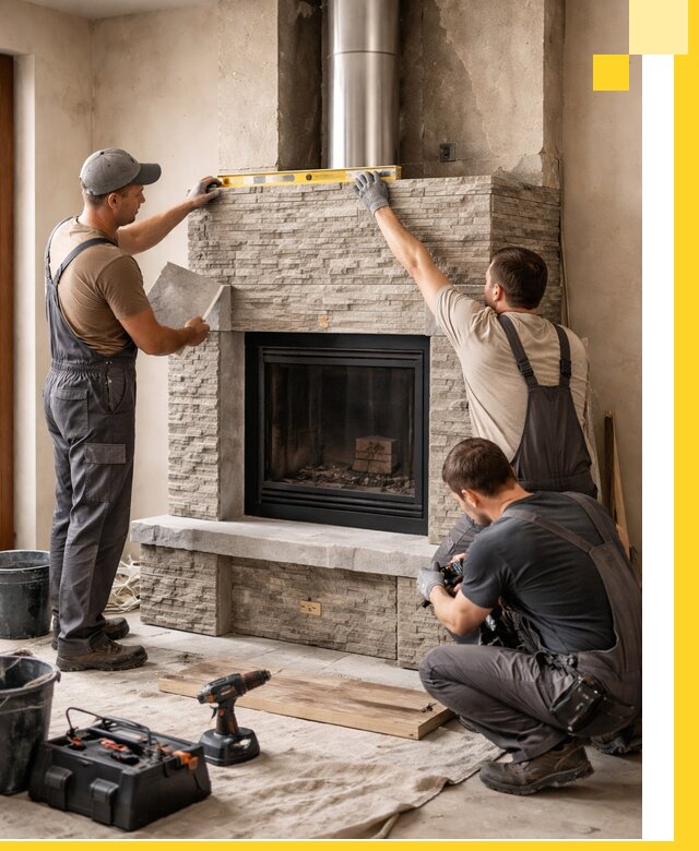 Профессиональный монтаж каминов под ключ в Новокуйбышевске для дома