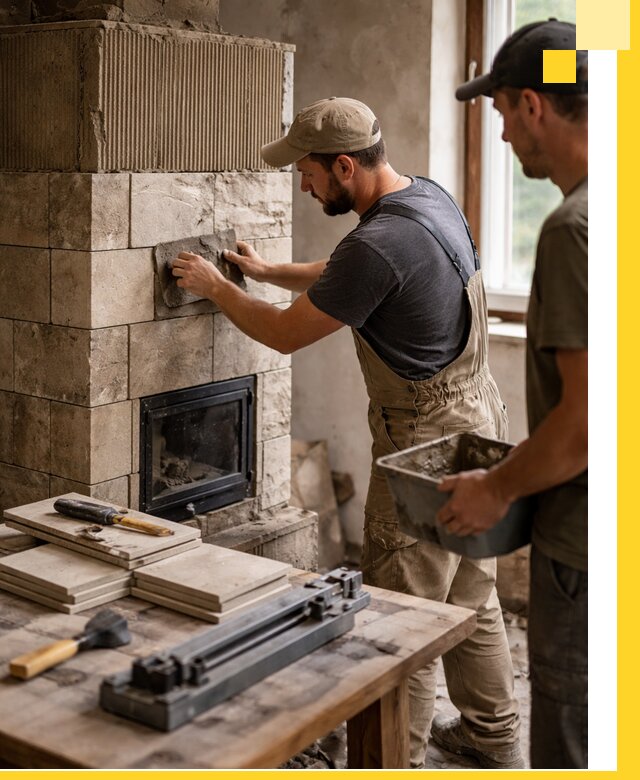 Профессиональная облицовка печей в Новокуйбышевске: керамика и камень