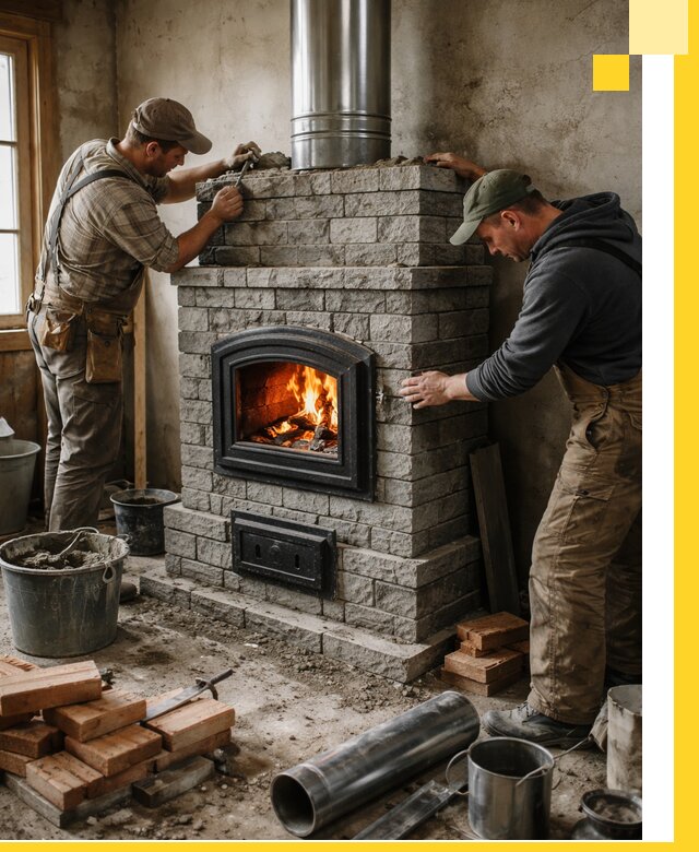 Производство, поставка и монтаж дровяных печей в Новокуйбышевске