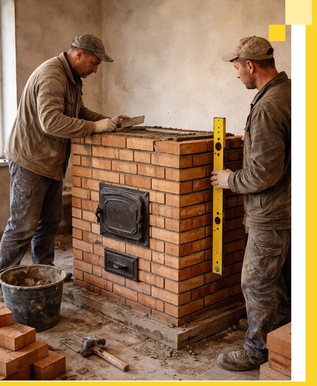 Отопительные печи под ключ в Новокуйбышевске, установка и сборка