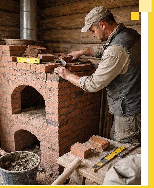 Изготовление и установка русских печей в Новокуйбышевске под ключ