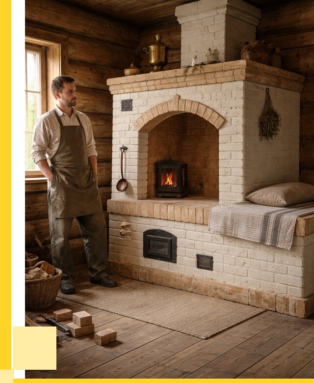 Русские печи с лежанкой под ключ в Новокуйбышевске от 153630 р. ЭриданНвб