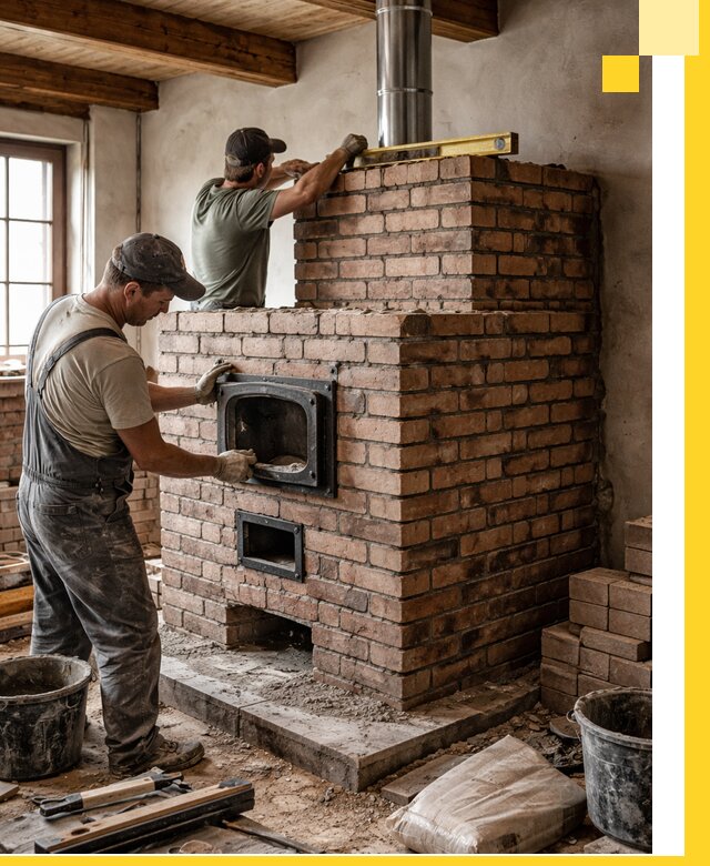 Печи для загородного дома под ключ в Новокуйбышевске — монтаж и сервис