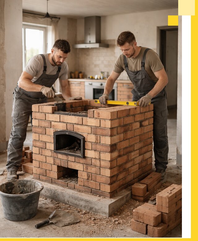 Установка и монтаж печей в частном доме в Новокуйбышевске под ключ