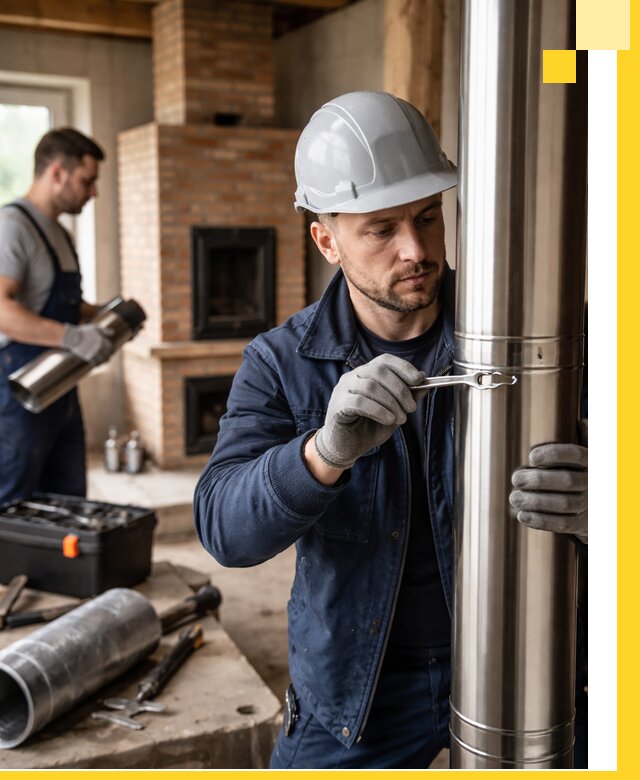 Профессиональный монтаж дымоходов для печей в Новокуйбышевске