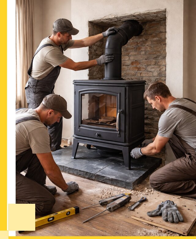 Монтаж печи камина в частном доме в Новокуйбышевске от 25605 р. | ЭриданНвб