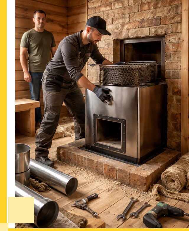 Монтаж банных печей под ключ в Новокуйбышевске от 18436 р., ЭриданНвб