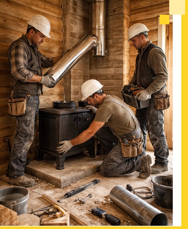 Профессиональный монтаж банных печей и дымоходов в Новокуйбышевске