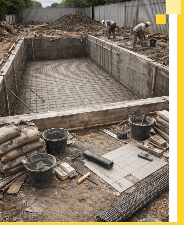 Строительство бассейнов под ключ в Новокуйбышевске, дизайн и монтаж