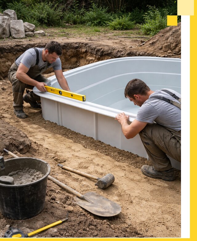 Производство и установка пластиковых бассейнов в Новокуйбышевске под ключ