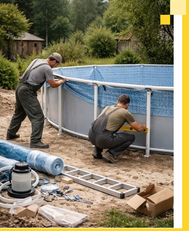 Установка и монтаж каркасных бассейнов в Новокуйбышевске под ключ