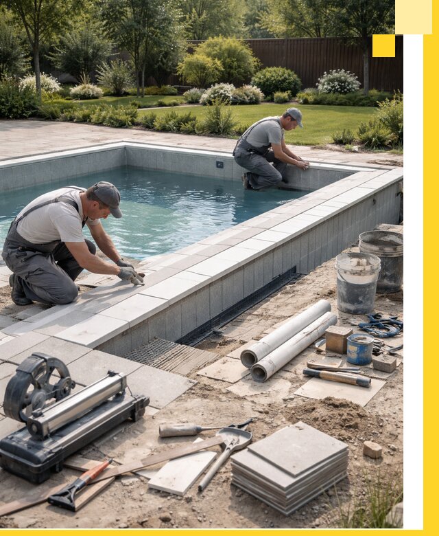 Строительство открытых бассейнов под ключ в Новокуйбышевске профессионально