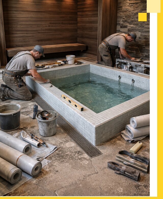 Установка и строительство бассейнов для сауны в Новокуйбышевске