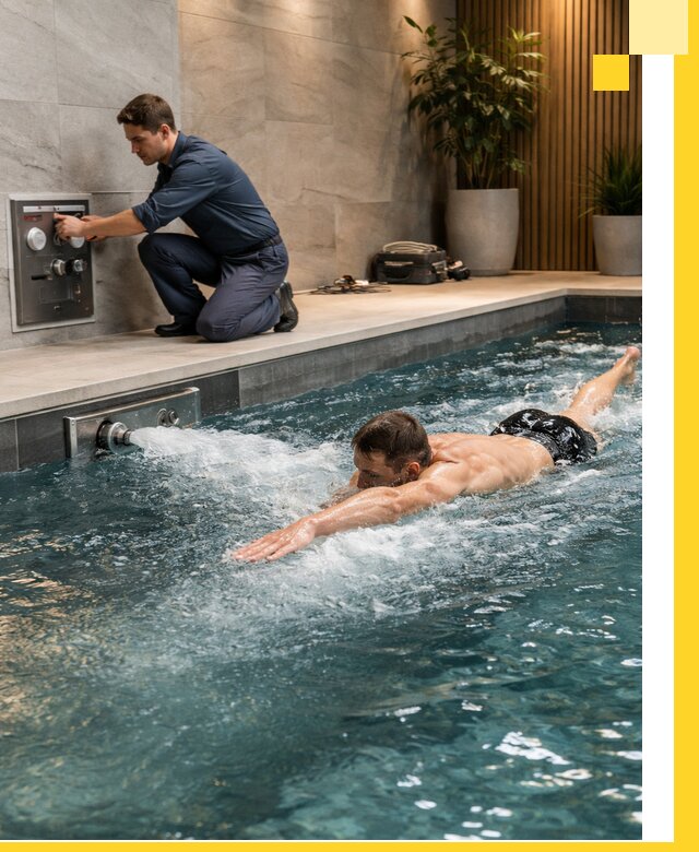 Проектирование и монтаж бассейнов с противотоком в Новокуйбышевске