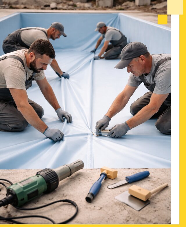 ПВХ пленка для бассейнов с монтажом и гарантией в Новокуйбышевске