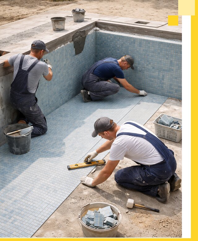 Укладка и установка плитки для бассейнов под ключ в Новокуйбышевске