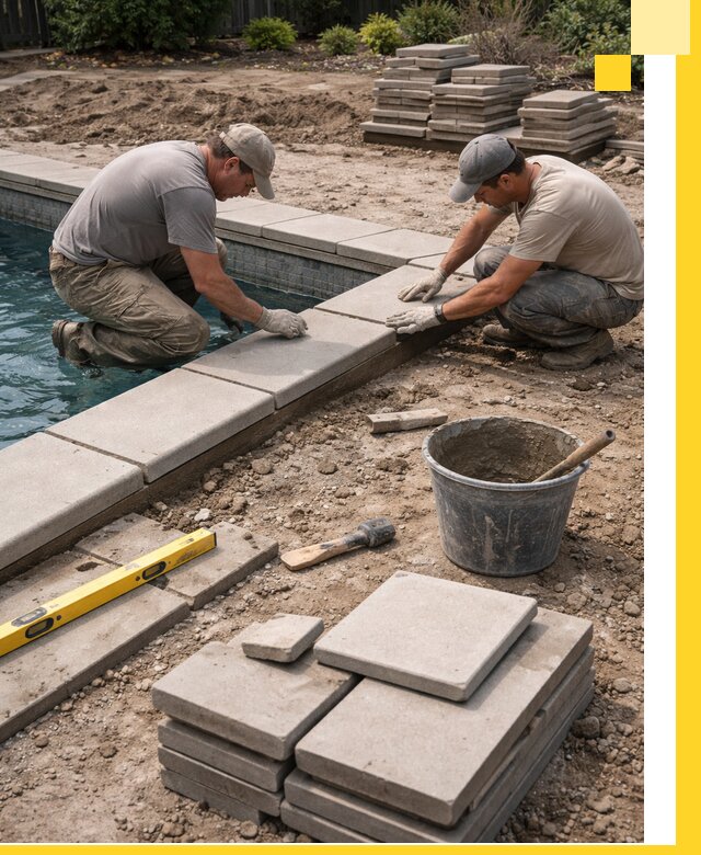 Установка и изготовление копингового камня для бассейнов в Новокуйбышевске