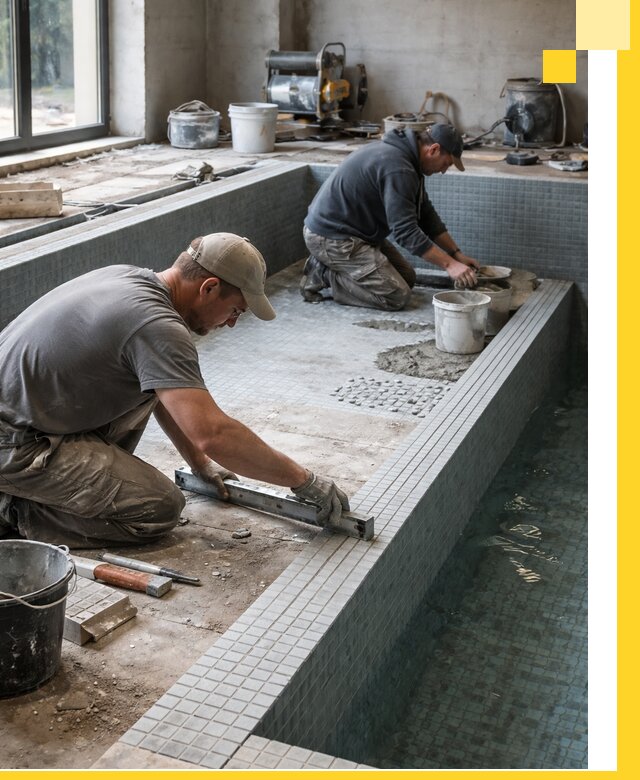 Строительство бассейна в частном доме в Новокуйбышевске под ключ