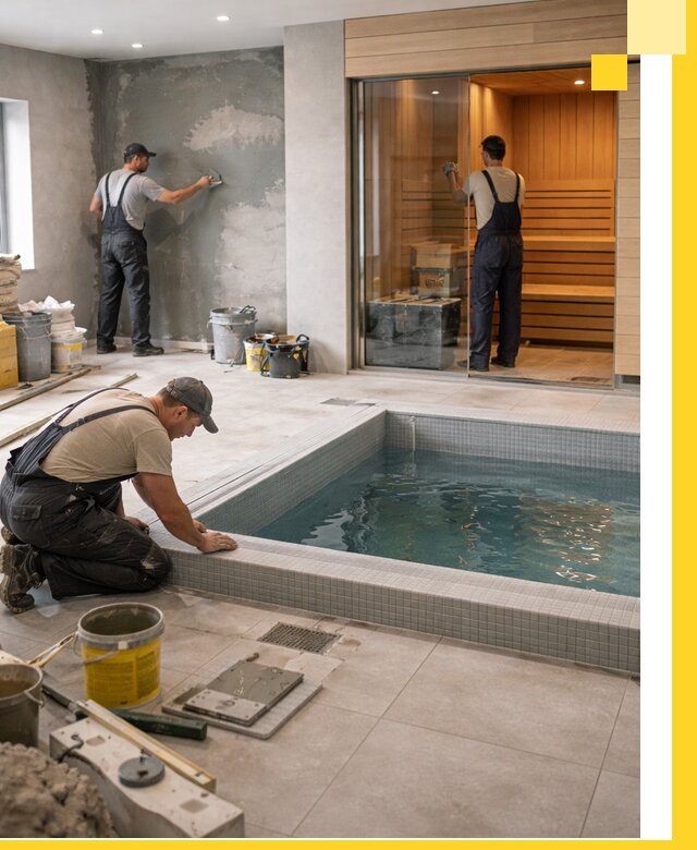 Проектирование и строительство сауны с бассейном в Новокуйбышевске