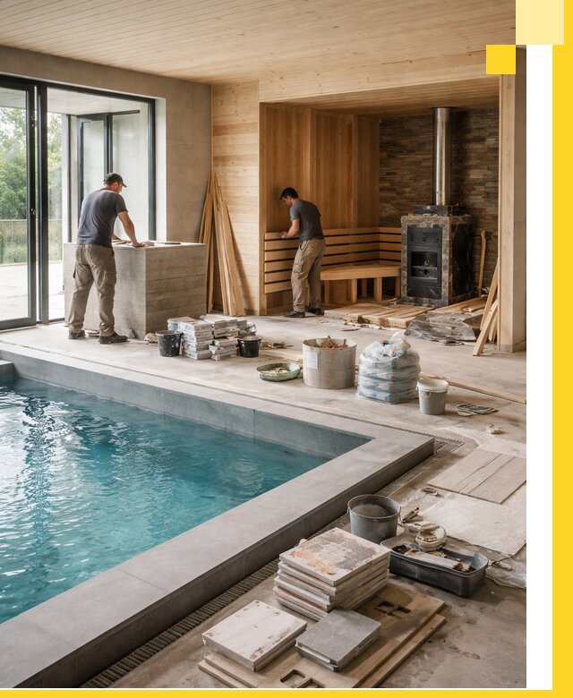 Проектирование и строительство бань с бассейном в Новокуйбышевске