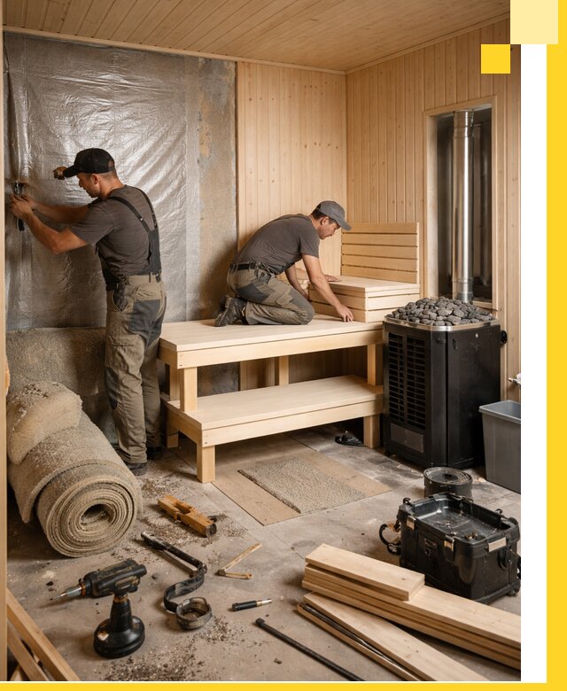 Проекты саун под ключ в Новокуйбышевске дизайн и строительство