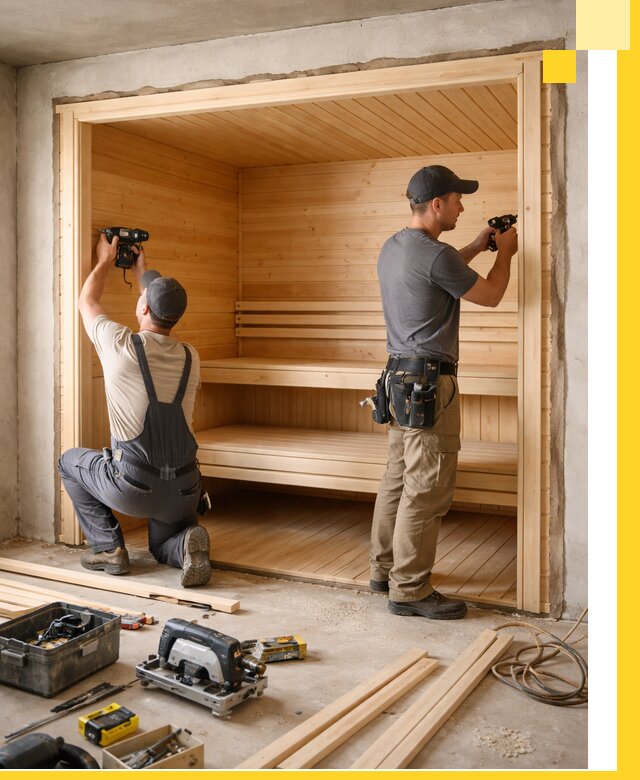 Монтаж саун под ключ в Новокуйбышевске — проектирование и установка