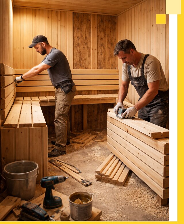 Профессиональный комплексный ремонт саун под ключ в Новокуйбышевске