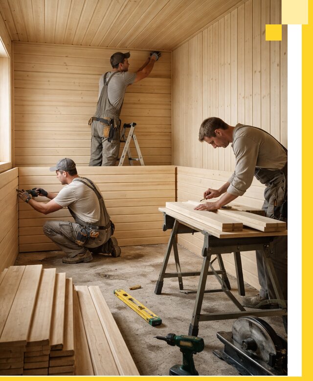 Обшивка саун в Новокуйбышевске из натуральной древесины под ключ