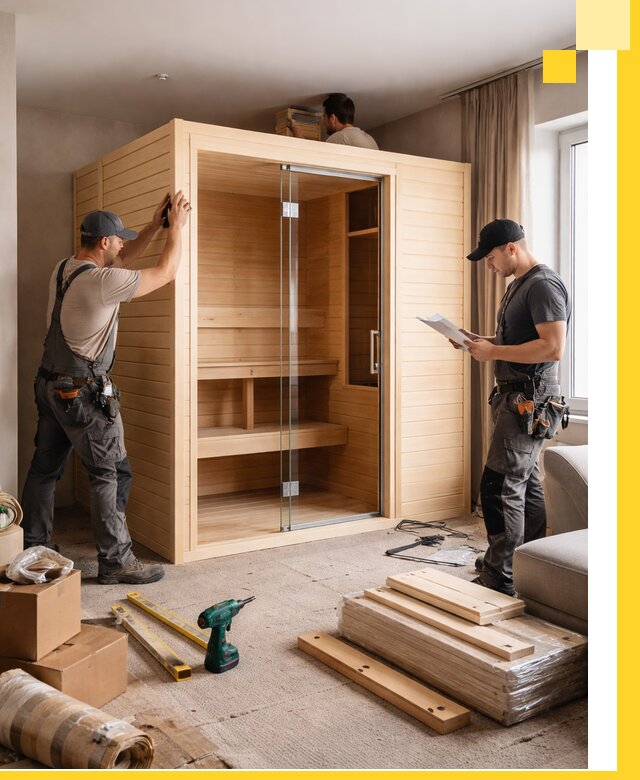 Установка и благоустройство саун в квартире в Новокуйбышевске