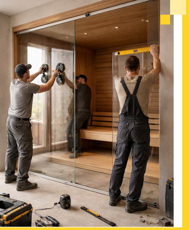 Производство и монтаж стеклянных саун под ключ в Новокуйбышевске