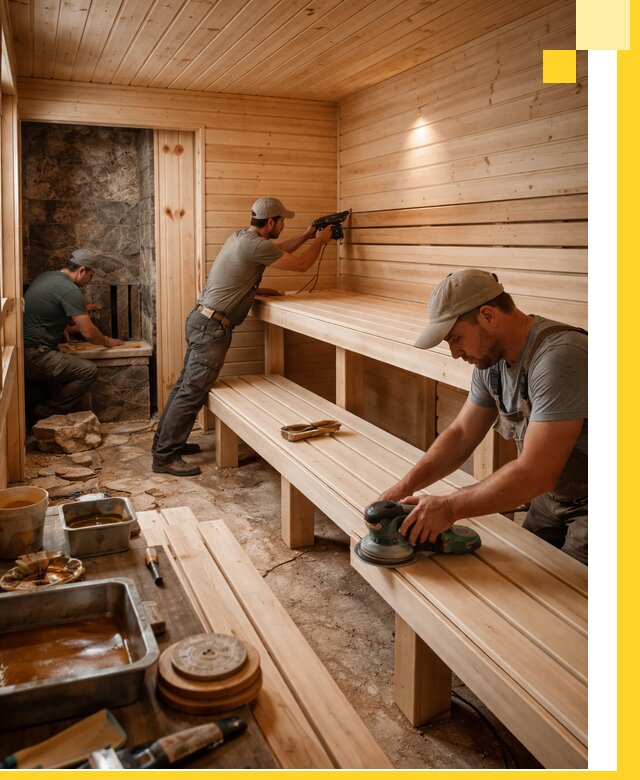 Профессиональная отделка бань в Новокуйбышевске под ключ, с гарантией