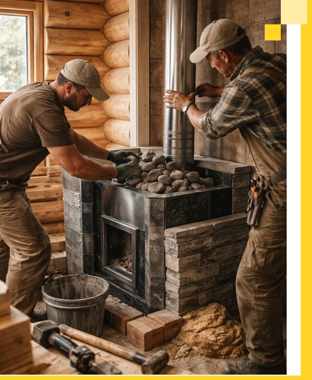 Строительство и отделка русских бань под ключ в Новокуйбышевске