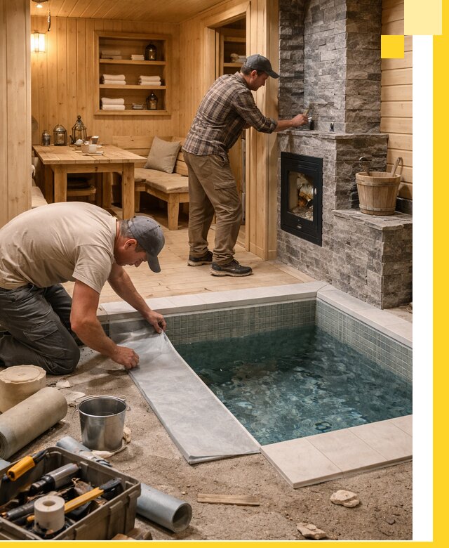 Строительство бань с комнатой отдыха под ключ в Новокуйбышевске