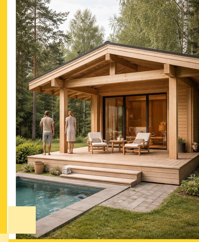 Бани с террасой под ключ в Новокуйбышевске от 614520 р. | ЭриданНвб