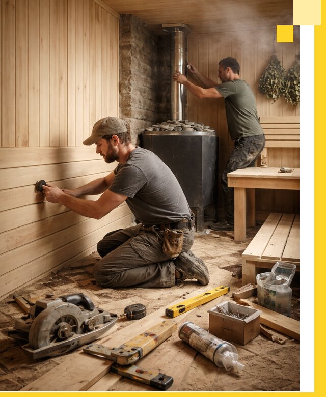 Полное строительство и оснащение парных под ключ в Новокуйбышевске