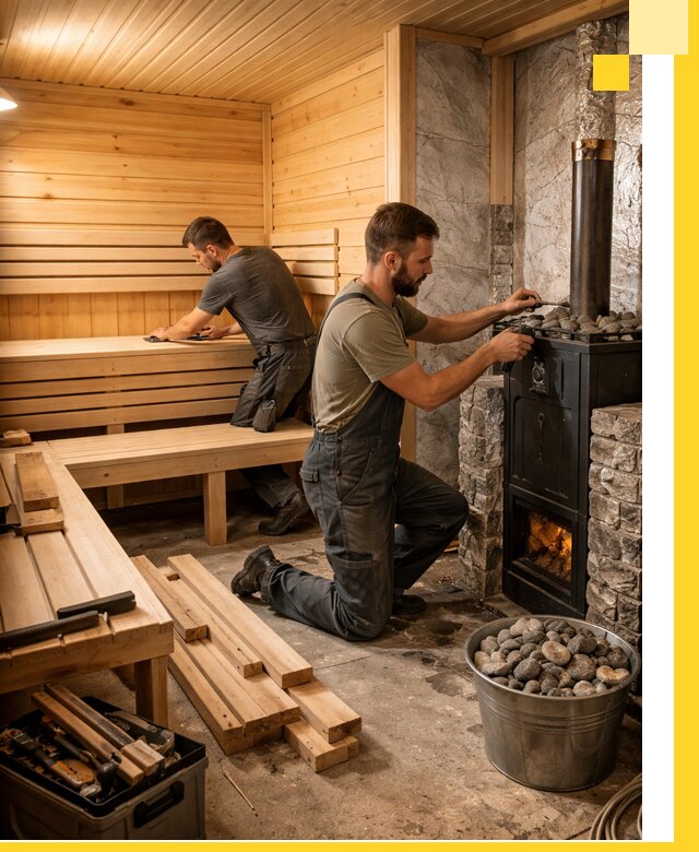 Дизайн и строительство интерьеров бань под ключ в Новокуйбышевске