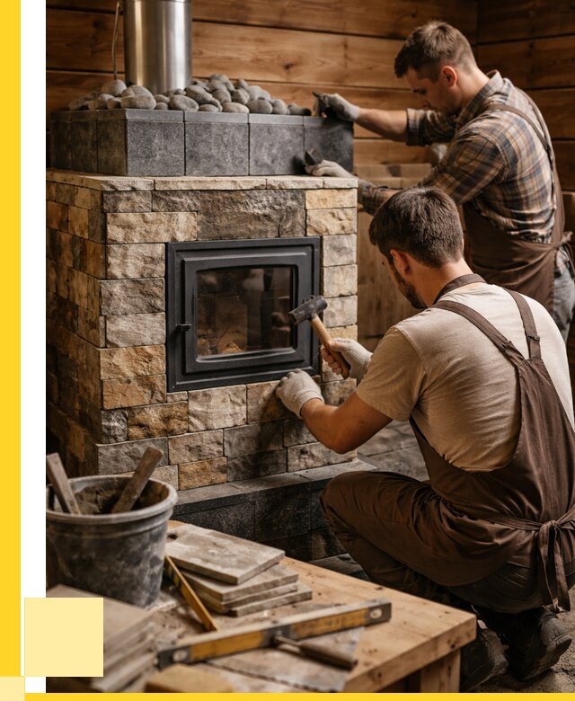 Облицовка банной печи в Новокуйбышевске от 15363 р. | ЭриданНвб