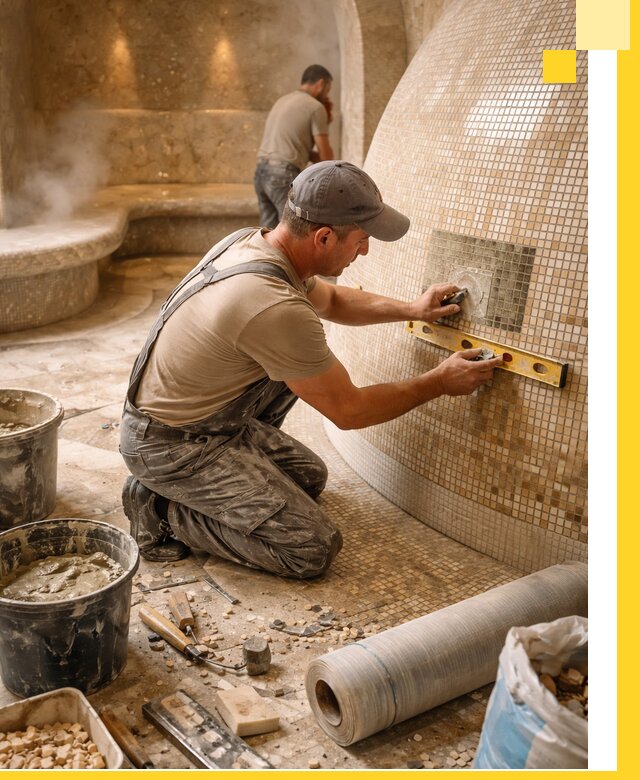 Хамам под ключ в Новокуйбышевске: проектирование, строительство, отделка