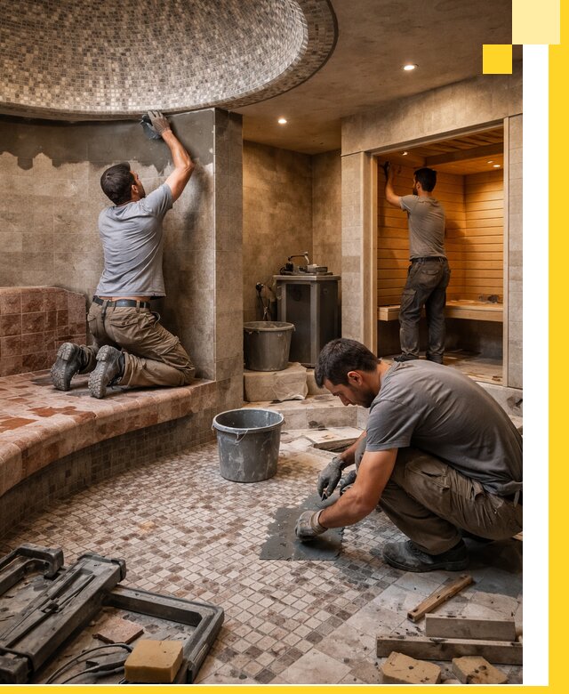 Проект и строительство хамама бани и сауны под ключ в Новокуйбышевске