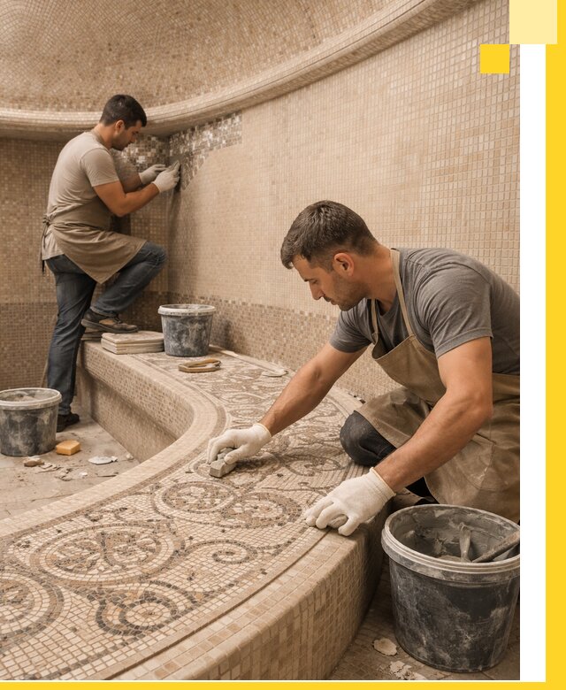 Плитка для хамама в Новокуйбышевске, укладка, подбор и поставка